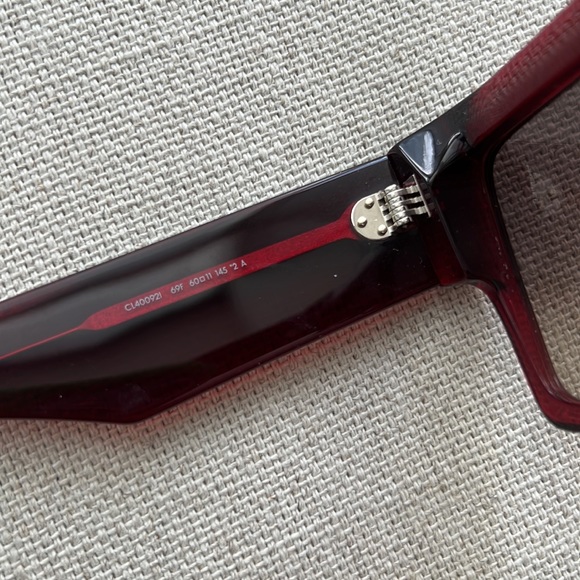 CELINE Burgundy Square Shield Sunglasses - Picture 8 of 16